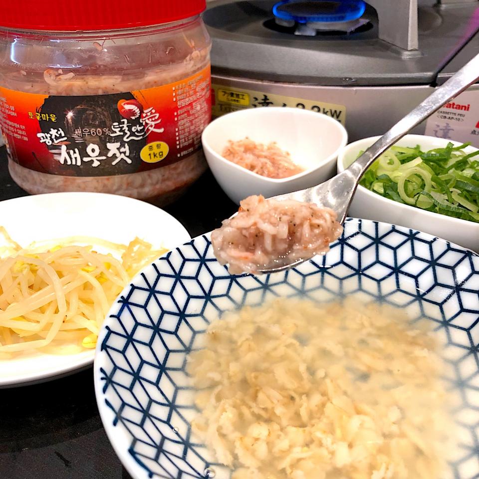 #オートミール粥 🥣 #アミの塩辛